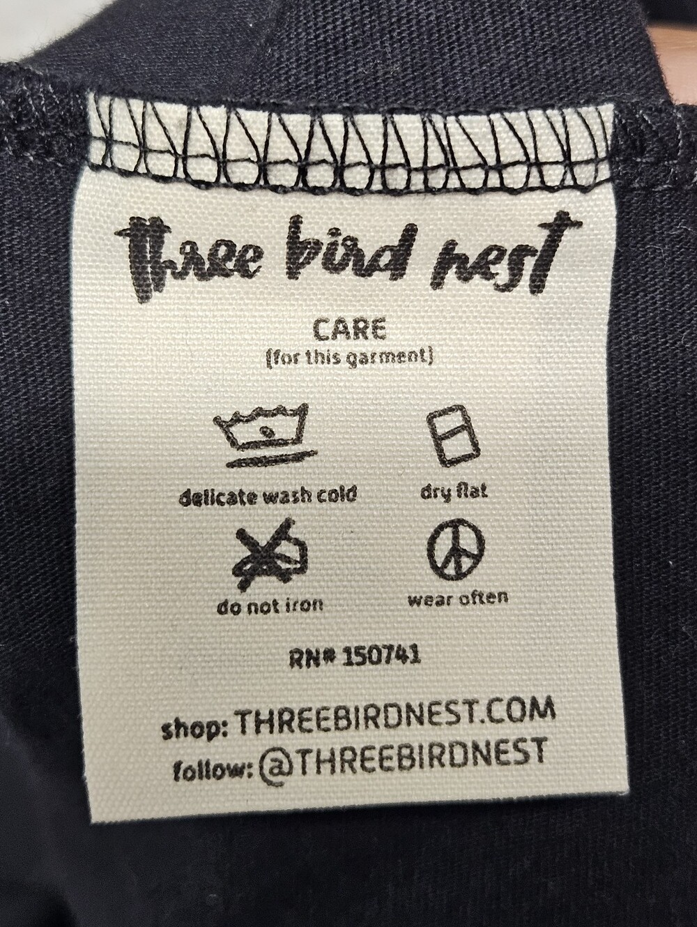 Three Bird Nest Tomcat Studded High Low Top Size Large Black Boxy - Picture 9 of 10